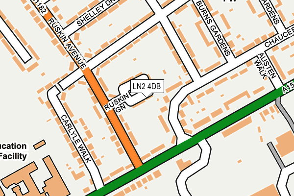 LN2 4DB map - OS OpenMap – Local (Ordnance Survey)