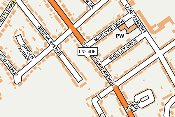 LN2 4DE map - OS OpenMap – Local (Ordnance Survey)