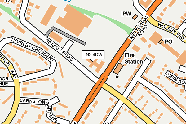 LN2 4DW map - OS OpenMap – Local (Ordnance Survey)