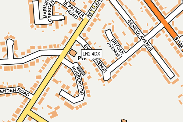 LN2 4DX map - OS OpenMap – Local (Ordnance Survey)