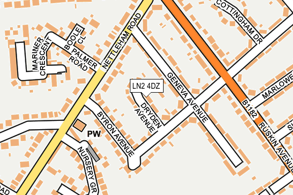LN2 4DZ map - OS OpenMap – Local (Ordnance Survey)