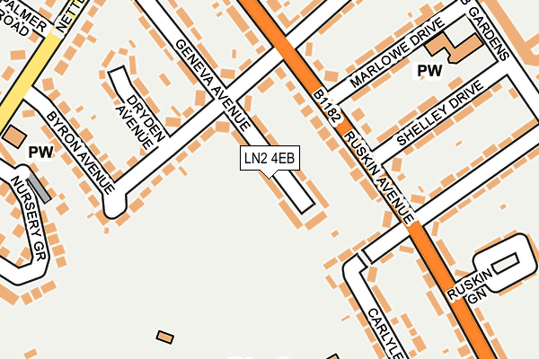 LN2 4EB map - OS OpenMap – Local (Ordnance Survey)