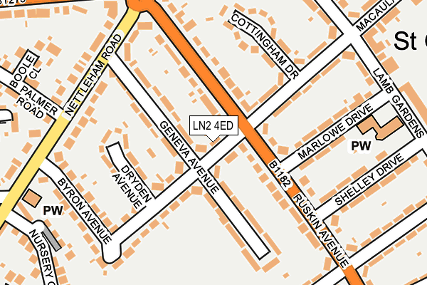 LN2 4ED map - OS OpenMap – Local (Ordnance Survey)