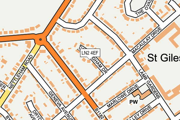 LN2 4EF map - OS OpenMap – Local (Ordnance Survey)