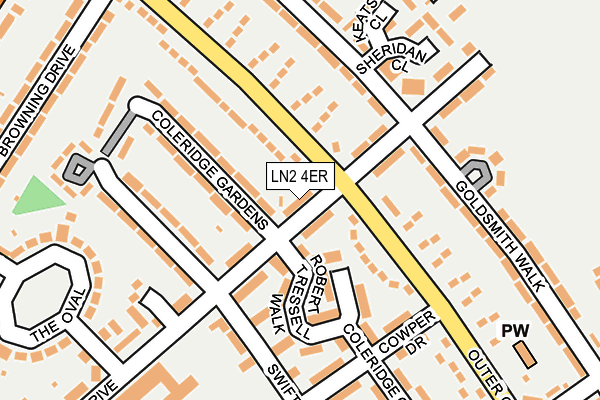 LN2 4ER map - OS OpenMap – Local (Ordnance Survey)
