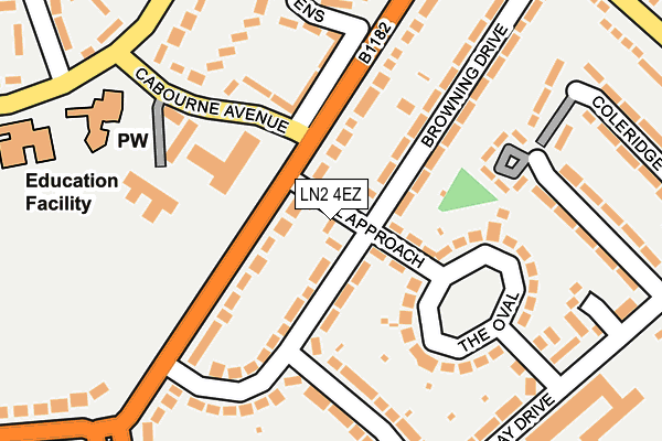 LN2 4EZ map - OS OpenMap – Local (Ordnance Survey)