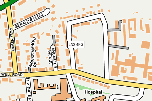 LN2 4FG map - OS OpenMap – Local (Ordnance Survey)