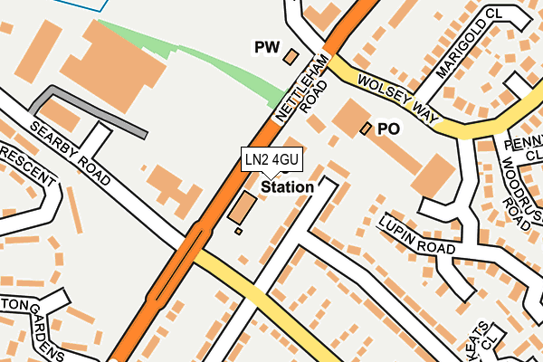 LN2 4GU map - OS OpenMap – Local (Ordnance Survey)