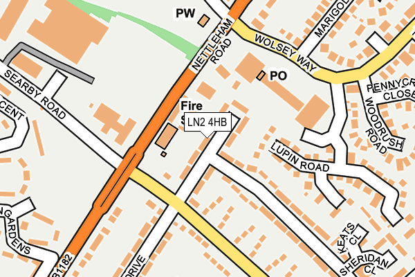 LN2 4HB map - OS OpenMap – Local (Ordnance Survey)
