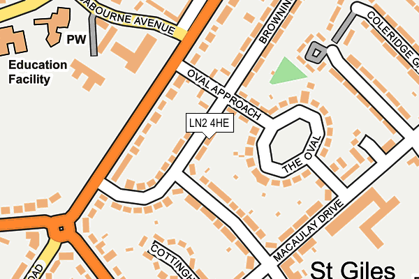 LN2 4HE map - OS OpenMap – Local (Ordnance Survey)