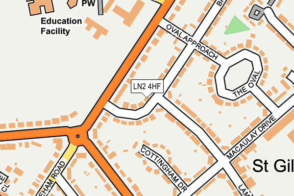 LN2 4HF map - OS OpenMap – Local (Ordnance Survey)