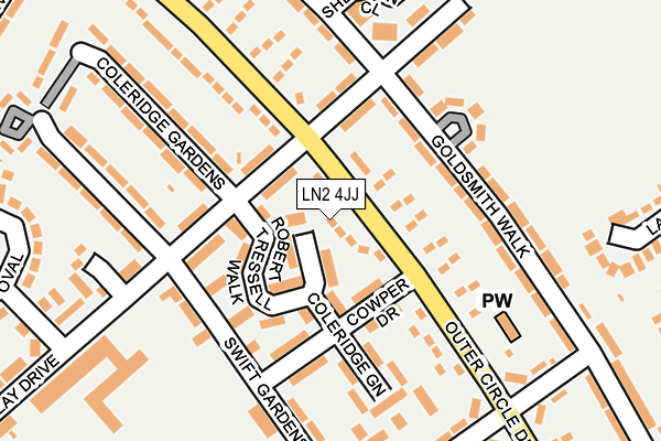 LN2 4JJ map - OS OpenMap – Local (Ordnance Survey)
