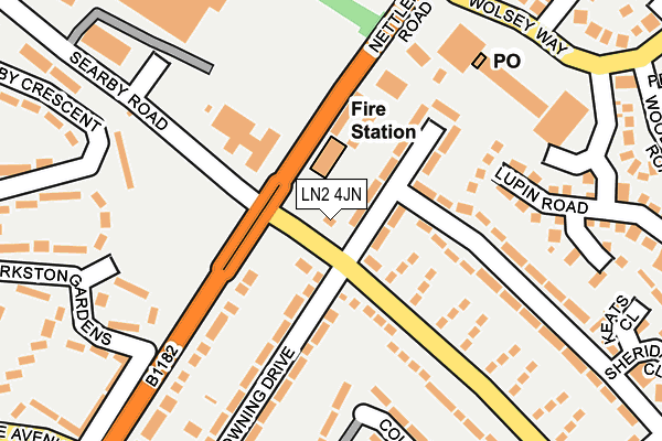 LN2 4JN map - OS OpenMap – Local (Ordnance Survey)