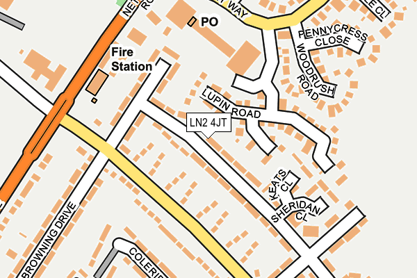 LN2 4JT map - OS OpenMap – Local (Ordnance Survey)