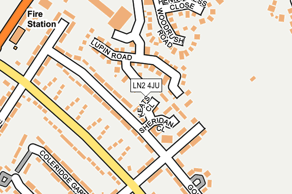 LN2 4JU map - OS OpenMap – Local (Ordnance Survey)