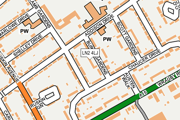LN2 4LJ map - OS OpenMap – Local (Ordnance Survey)