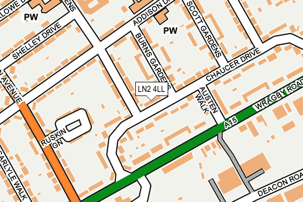 LN2 4LL map - OS OpenMap – Local (Ordnance Survey)
