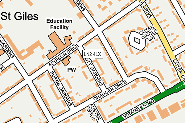 LN2 4LX map - OS OpenMap – Local (Ordnance Survey)