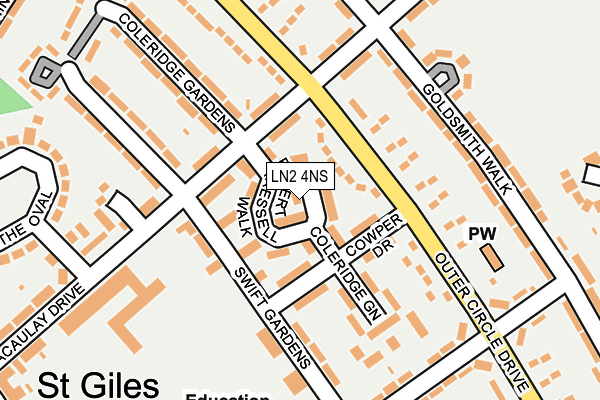 LN2 4NS map - OS OpenMap – Local (Ordnance Survey)