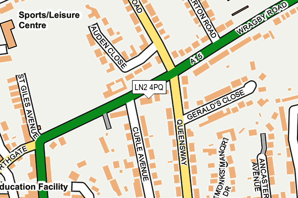 LN2 4PQ map - OS OpenMap – Local (Ordnance Survey)