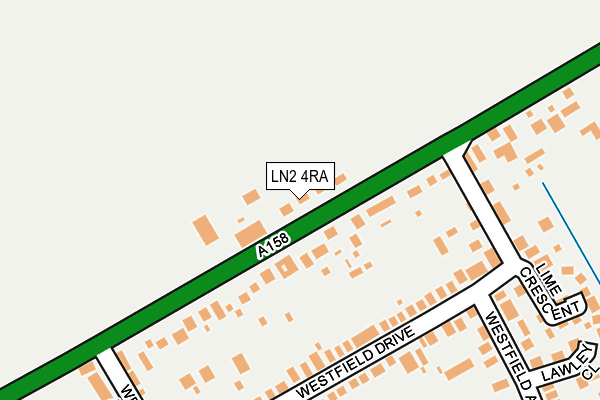 LN2 4RA map - OS OpenMap – Local (Ordnance Survey)