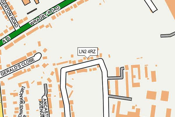 LN2 4RZ map - OS OpenMap – Local (Ordnance Survey)