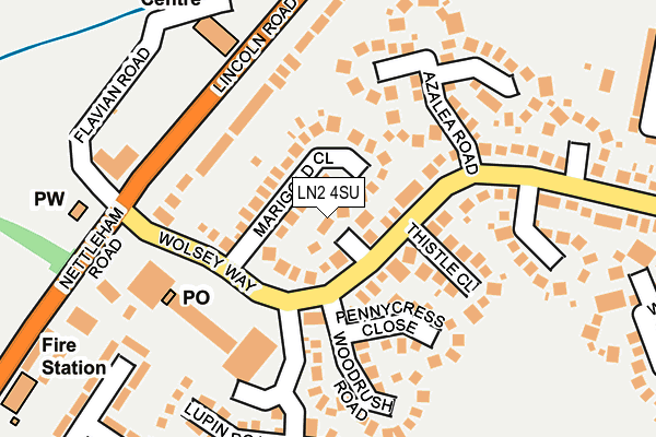 LN2 4SU map - OS OpenMap – Local (Ordnance Survey)
