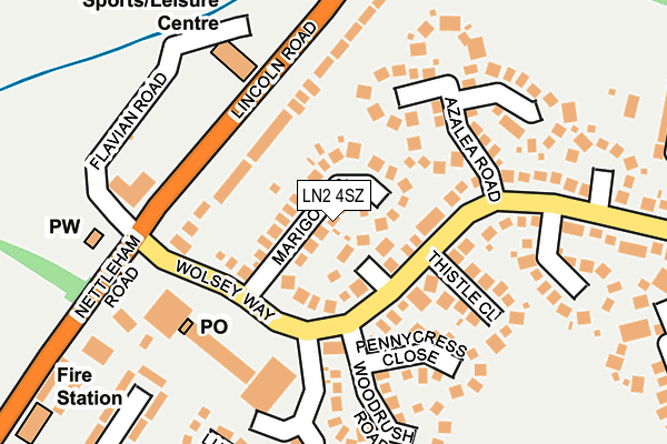 LN2 4SZ map - OS OpenMap – Local (Ordnance Survey)