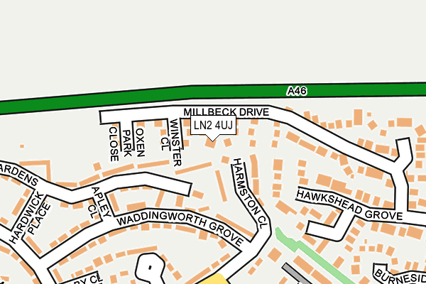 LN2 4UJ map - OS OpenMap – Local (Ordnance Survey)