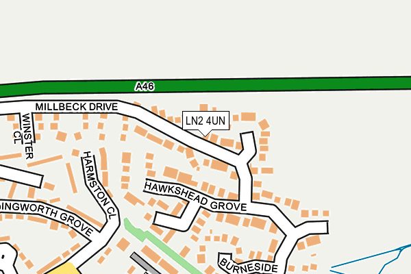 LN2 4UN map - OS OpenMap – Local (Ordnance Survey)