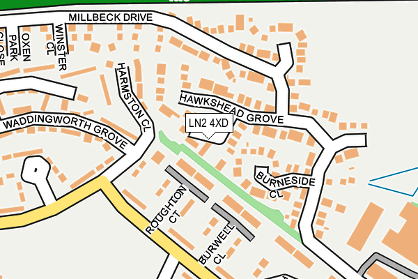 LN2 4XD map - OS OpenMap – Local (Ordnance Survey)