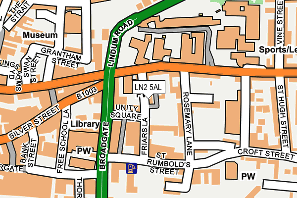 LN2 5AL map - OS OpenMap – Local (Ordnance Survey)