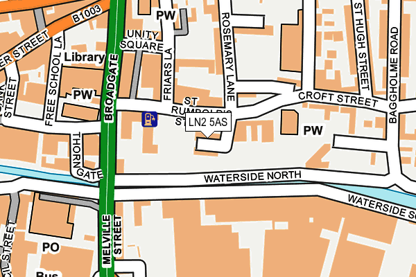 LN2 5AS map - OS OpenMap – Local (Ordnance Survey)