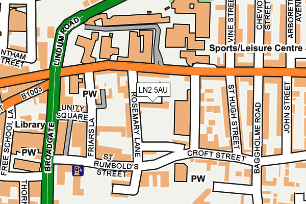 LN2 5AU map - OS OpenMap – Local (Ordnance Survey)