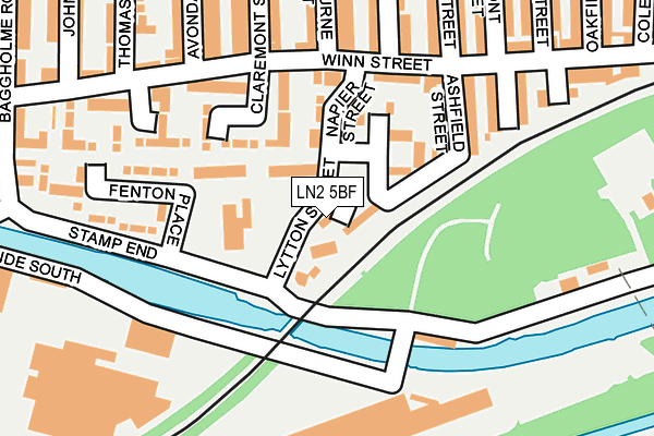 LN2 5BF map - OS OpenMap – Local (Ordnance Survey)