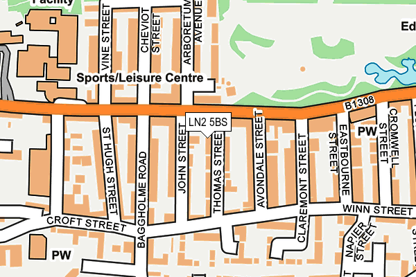 LN2 5BS map - OS OpenMap – Local (Ordnance Survey)