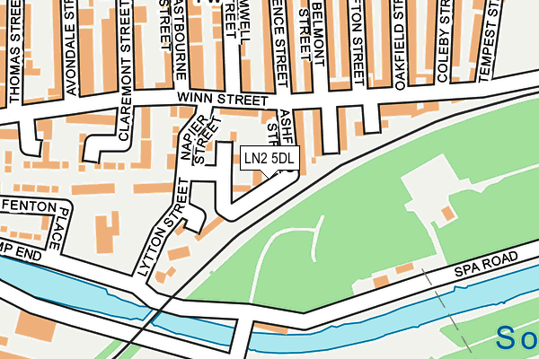 LN2 5DL map - OS OpenMap – Local (Ordnance Survey)