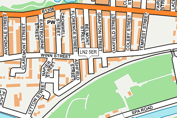 LN2 5ER map - OS OpenMap – Local (Ordnance Survey)