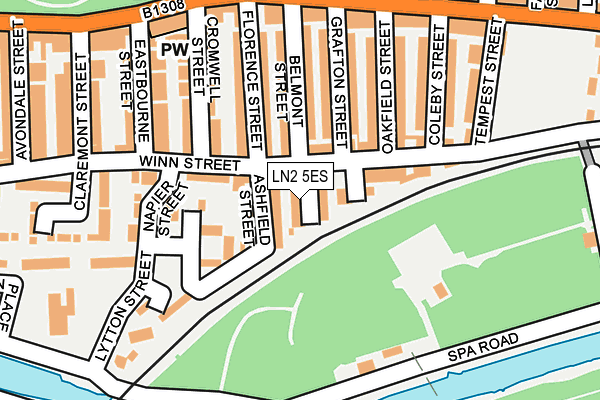 LN2 5ES map - OS OpenMap – Local (Ordnance Survey)