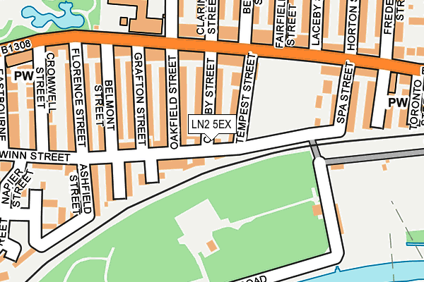 LN2 5EX map - OS OpenMap – Local (Ordnance Survey)