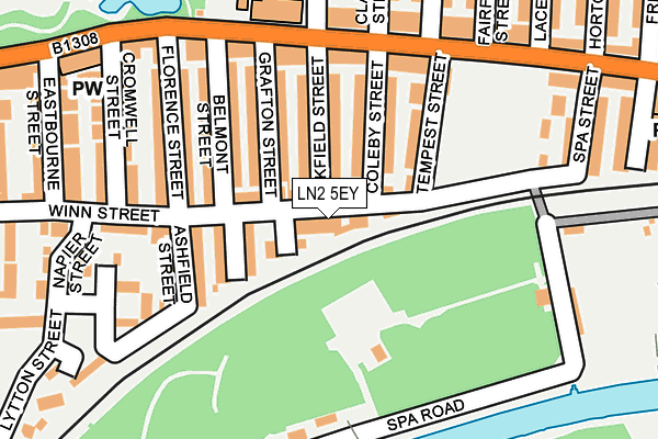 LN2 5EY map - OS OpenMap – Local (Ordnance Survey)