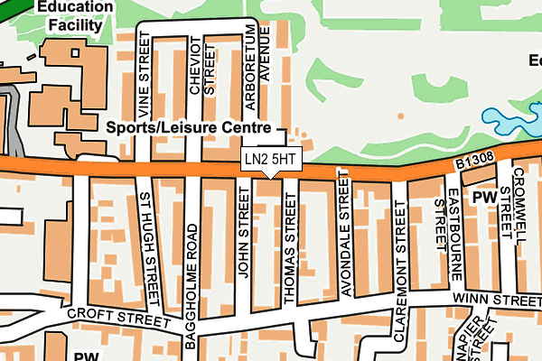 LN2 5HT map - OS OpenMap – Local (Ordnance Survey)