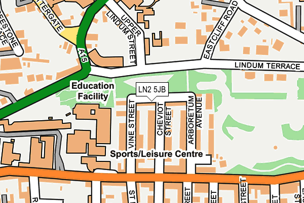 LN2 5JB map - OS OpenMap – Local (Ordnance Survey)
