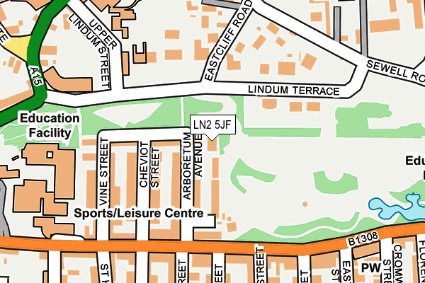 LN2 5JF map - OS OpenMap – Local (Ordnance Survey)