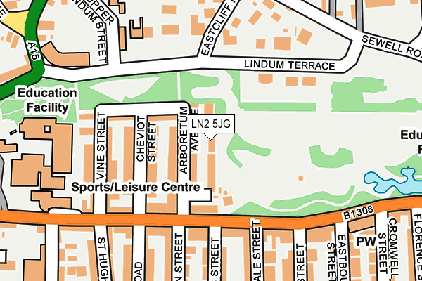 LN2 5JG map - OS OpenMap – Local (Ordnance Survey)
