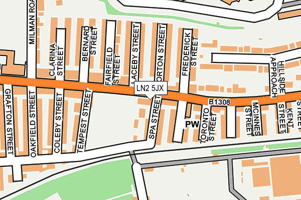 LN2 5JX map - OS OpenMap – Local (Ordnance Survey)