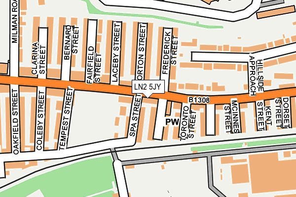 LN2 5JY map - OS OpenMap – Local (Ordnance Survey)