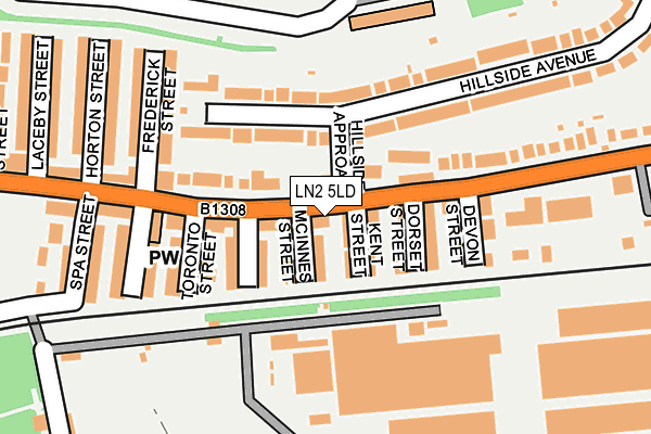 LN2 5LD map - OS OpenMap – Local (Ordnance Survey)