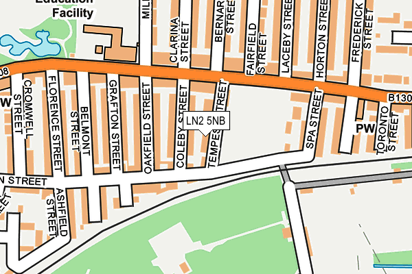 LN2 5NB map - OS OpenMap – Local (Ordnance Survey)