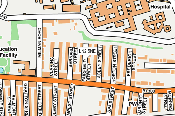 LN2 5NE map - OS OpenMap – Local (Ordnance Survey)